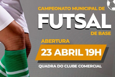 Está chegando o Campeonato Municipal de Futsal de Base 2025